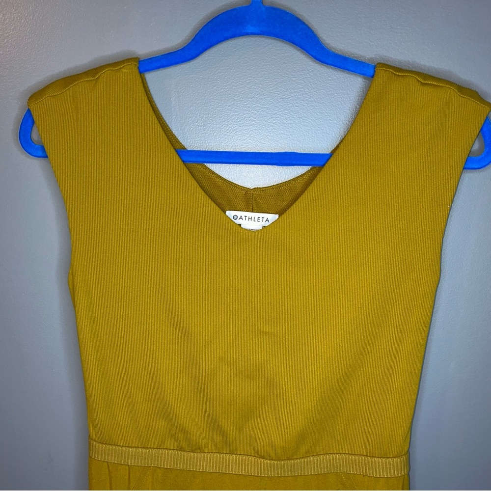 Athleta Ryder Dress Brass Yellow Sleeveless Midi Size Small - Picture 9 of 11